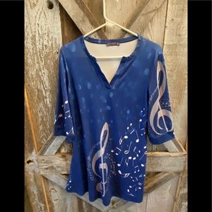Azalea music note print tunic